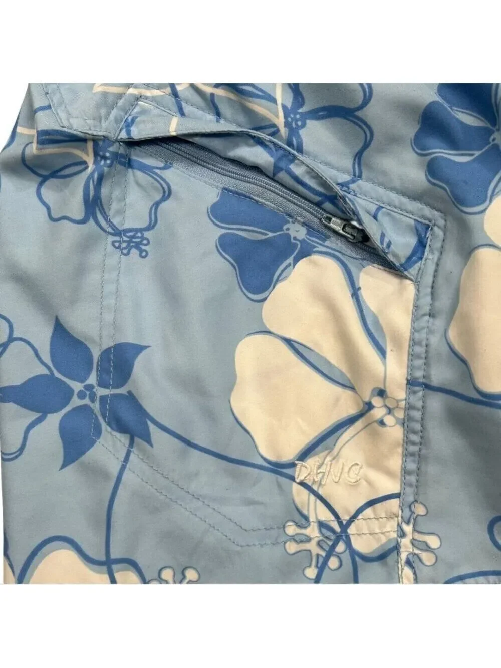Duck Head Blue White Tropical Floral Print Board Shorts Swim Trunks Size XL